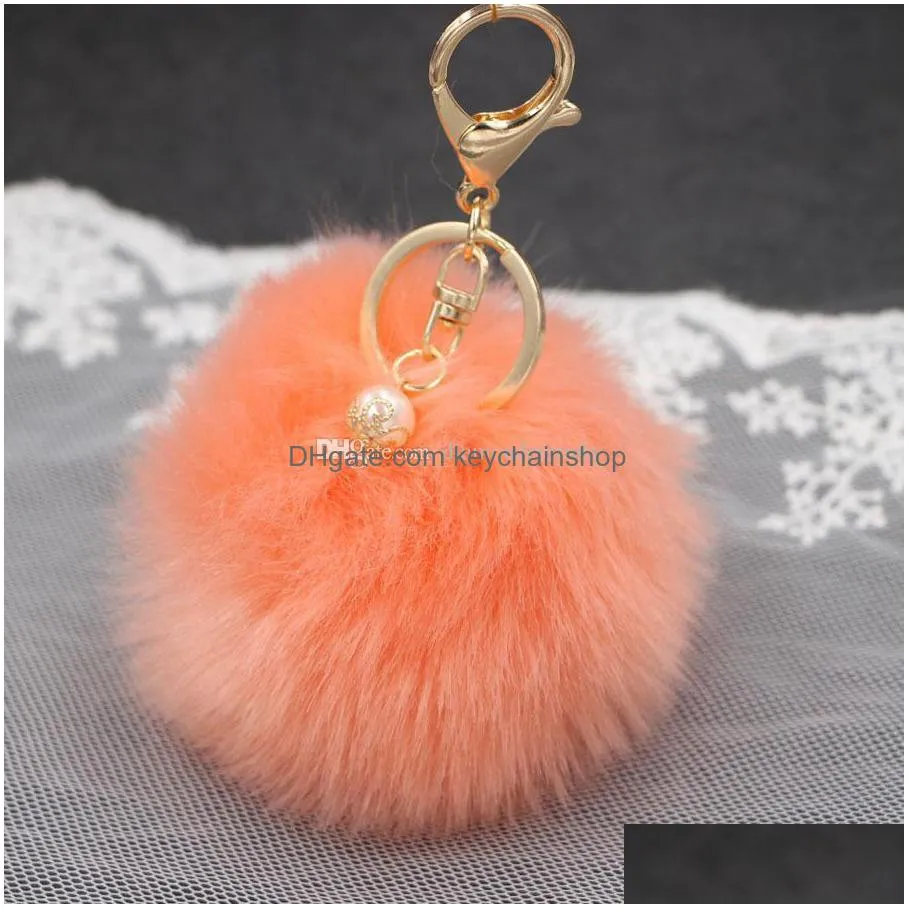 22 styles cute key rings nice variety 8cm pompom keychain high quality bag pendant keyring women fashion jewelry gifts