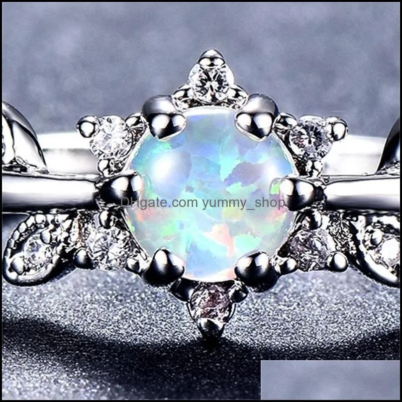 5 pcs lot mother gift full blue fire opal gems 925 sterling silver for women ring russia american weddings ring jewelry gift 92 q2