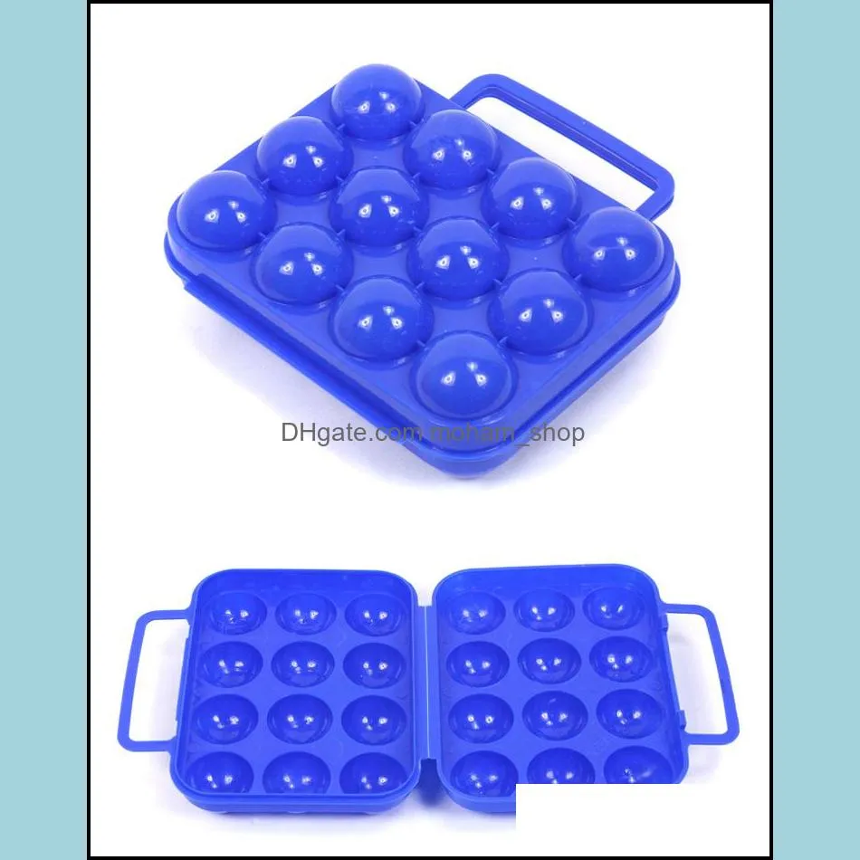 2/4/6/12 grid egg storage box container portable plastic egg holder for outdoor camping picnic eggs box case kitchen organizer