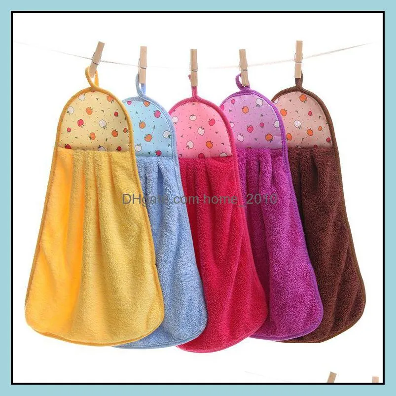 infant coral velvet hand towel cartoon animal print kitchen hanging bath wipe towel washcloths kids handkerchief 25x45cm