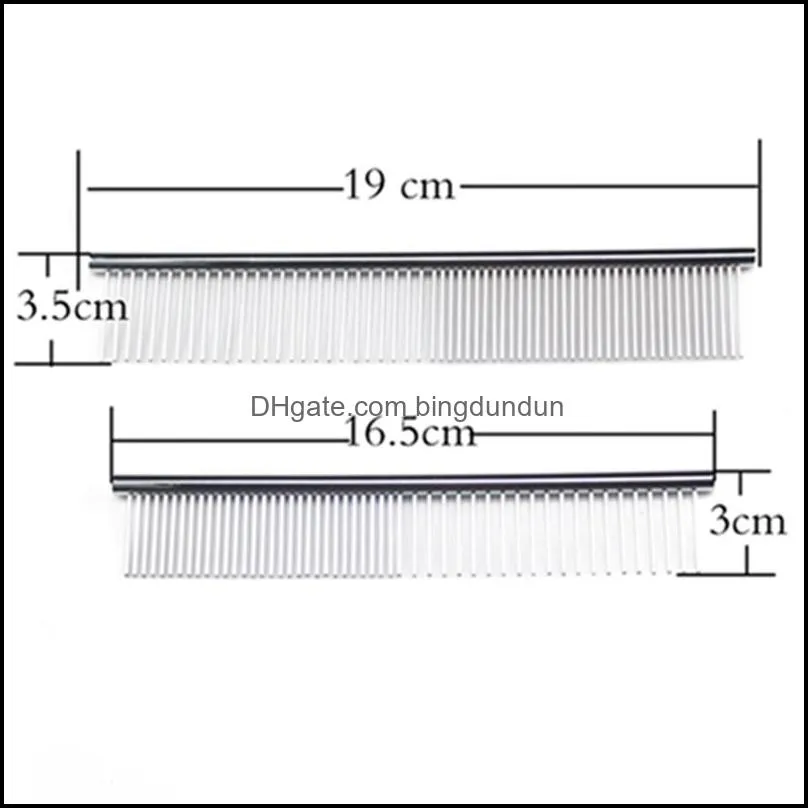 stainless steel pet combs cat dog grooming beauty tools professional tool rounded teeth for removing knots tangles fhl461wll