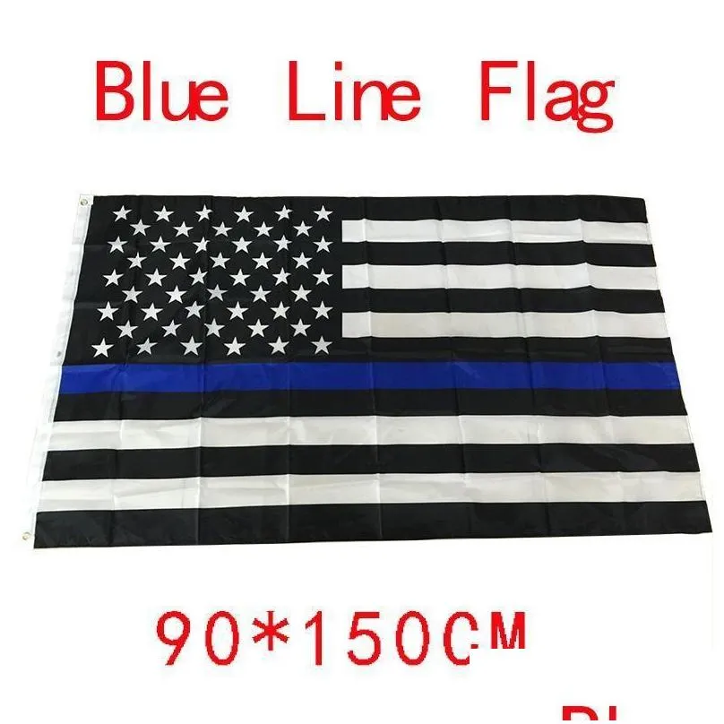 90x150cm blueline usa police flags 3x5 foot thin blue line usa flag black white and blue american flag with brass grommets bh2686 dbc