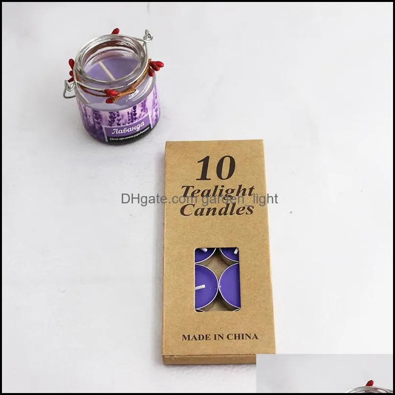 10 pieces/set romantic aromatherapy tea wax candle birthday wedding party candle candlelight color candle