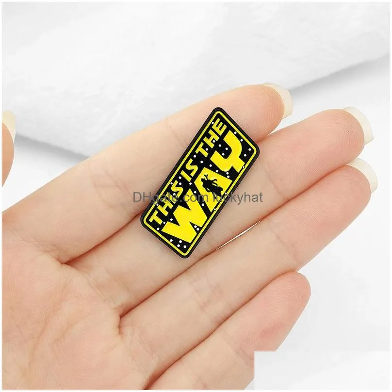 this is the way brooches cartoon creative personality letter enamel pins paint brooch for girls denim jacket shirt badge jewelry gift friend bag