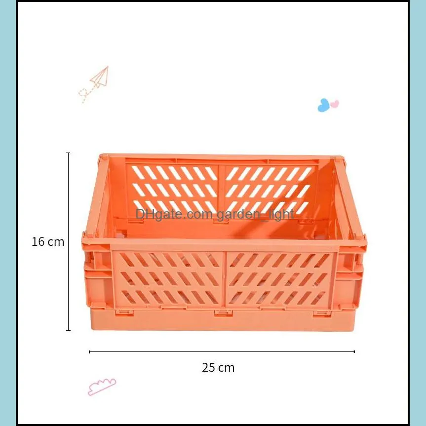 5 color organizing storage baskets case folding student desktop basket tape stationery plastic foldable container storage box