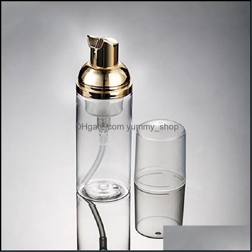 empty plastic pet travel foamer bottles hand wash soap mousse cream dispenser bubbling bottle 30ml/50ml clear/white gold pump