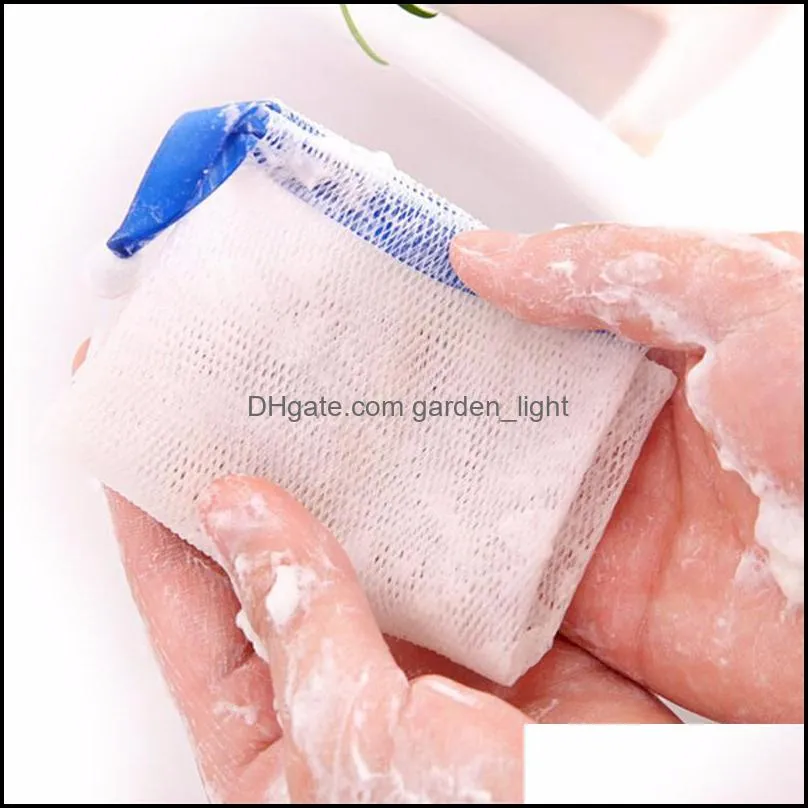 portable manual foaming net bag wash face soap liquid soap whipped mousse shower gel bath shower blister bubble mesh