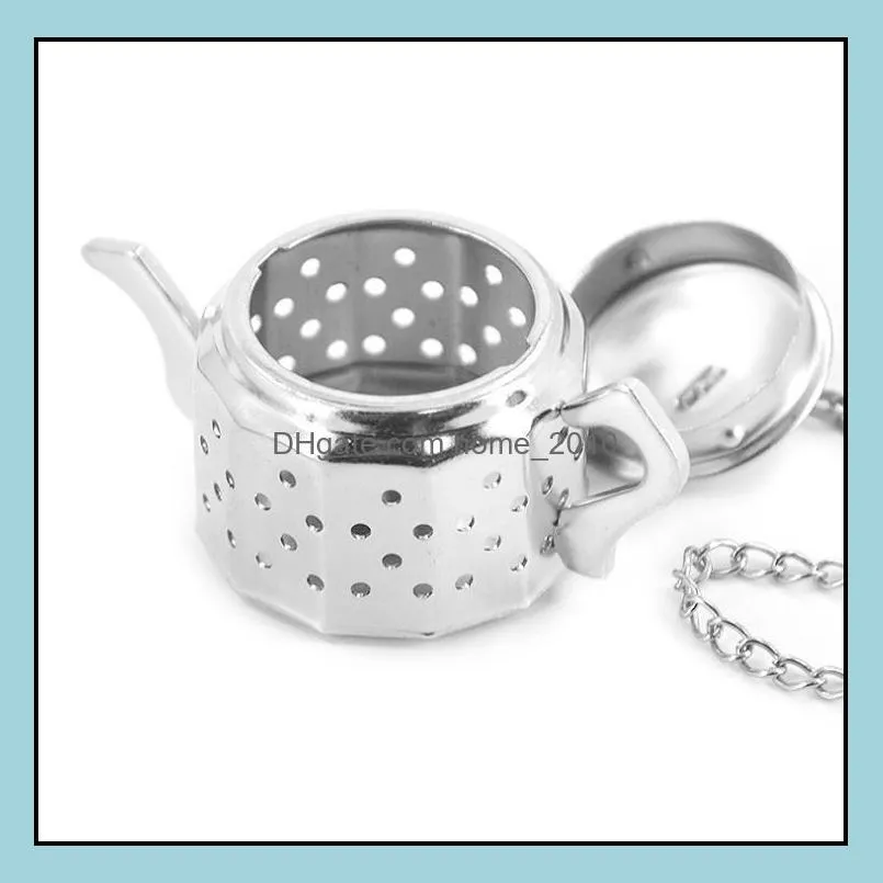 teapot shaped stainless steel herbal pot tea infuser strainers filter tea ball for wedding gifts sn2094