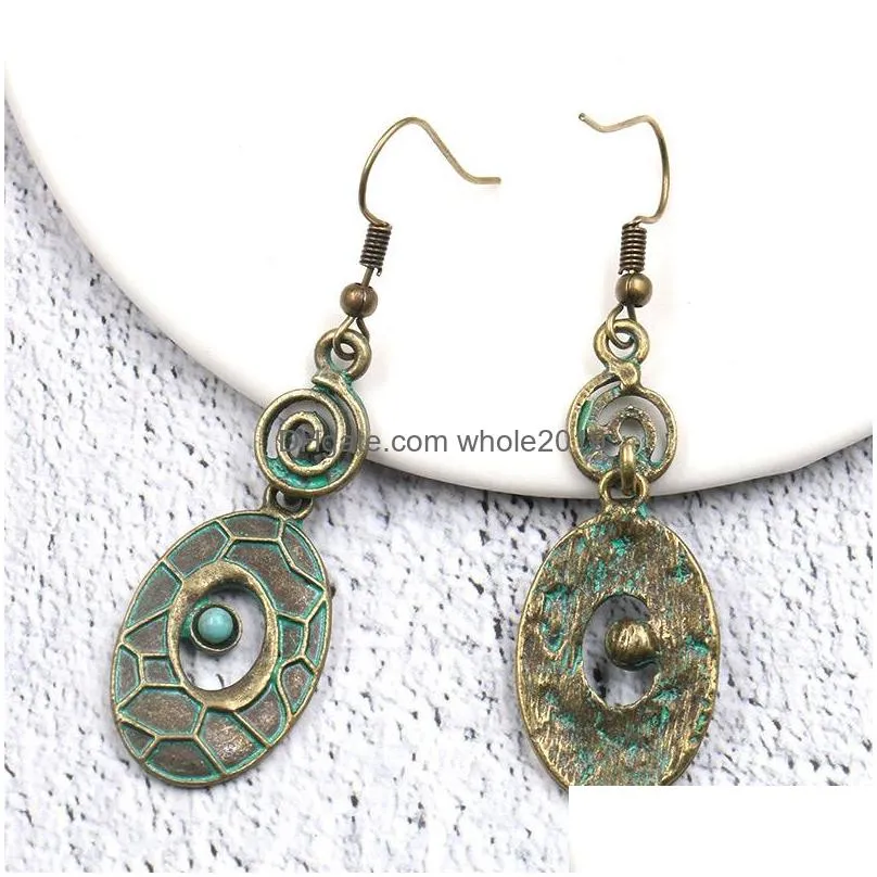 bohemian fashion jewelry vintage earringshollow out pendant dangle earrings