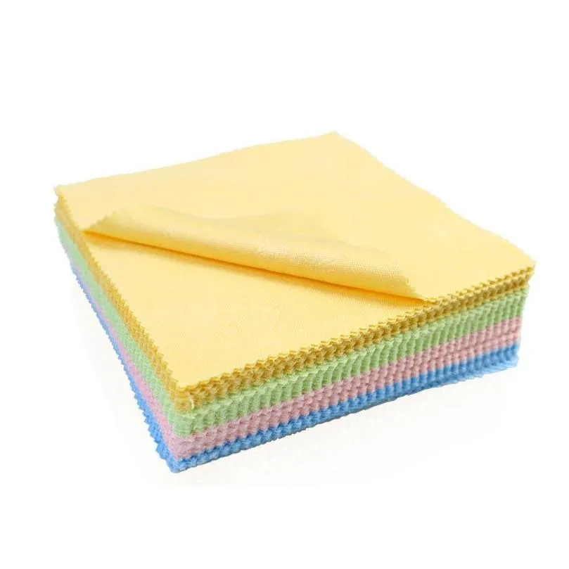 100pcs/lot microfiber cleaning cloths for tablet phones computer laptop glasses cloth lens eyeglasses wipes dust washing cloth dbc