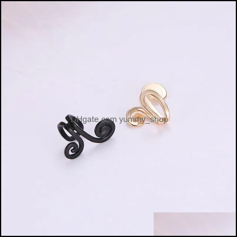 fashion plated gold clip screw back earring for women without piercing cartilage puck rock vintage ear cuff girls jewelry gifts 20220225