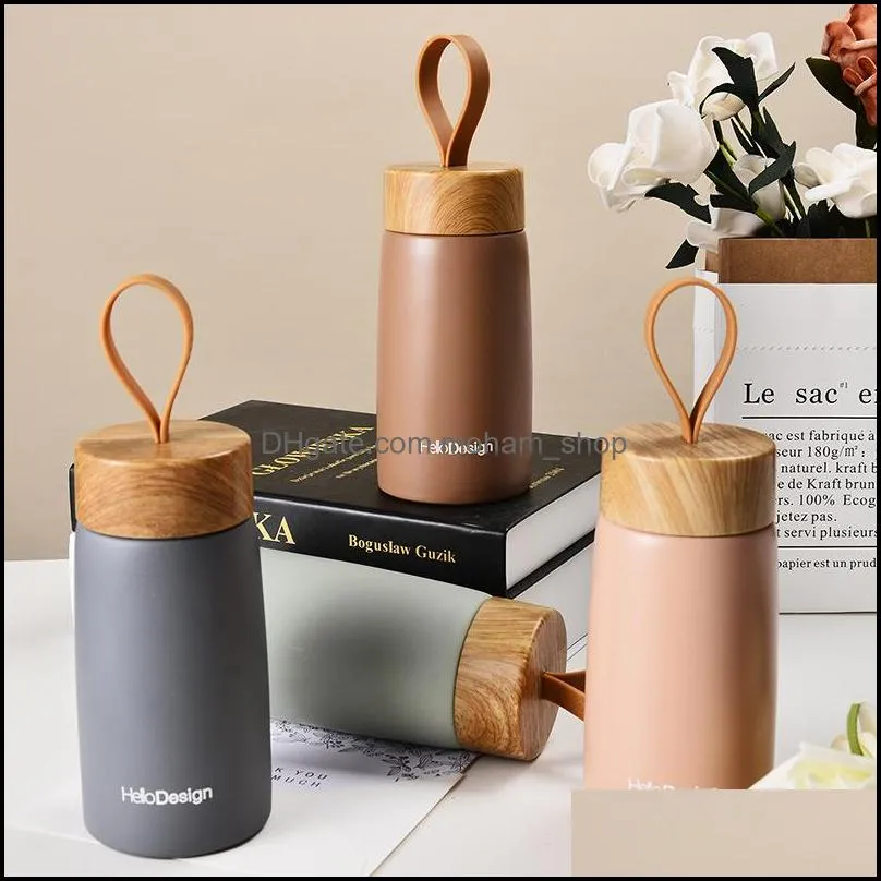 304 stainless steel insulate mug water bottle tumbler thermos vacuum flasks mini portable travel coffee mugs thermal cup with rope gift