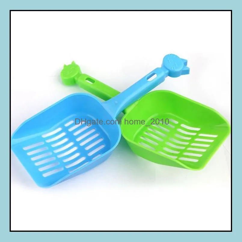 plastic pet fecal cleaning spade multi color with handle cat litter shovel durable thicken pets supplies sn3255