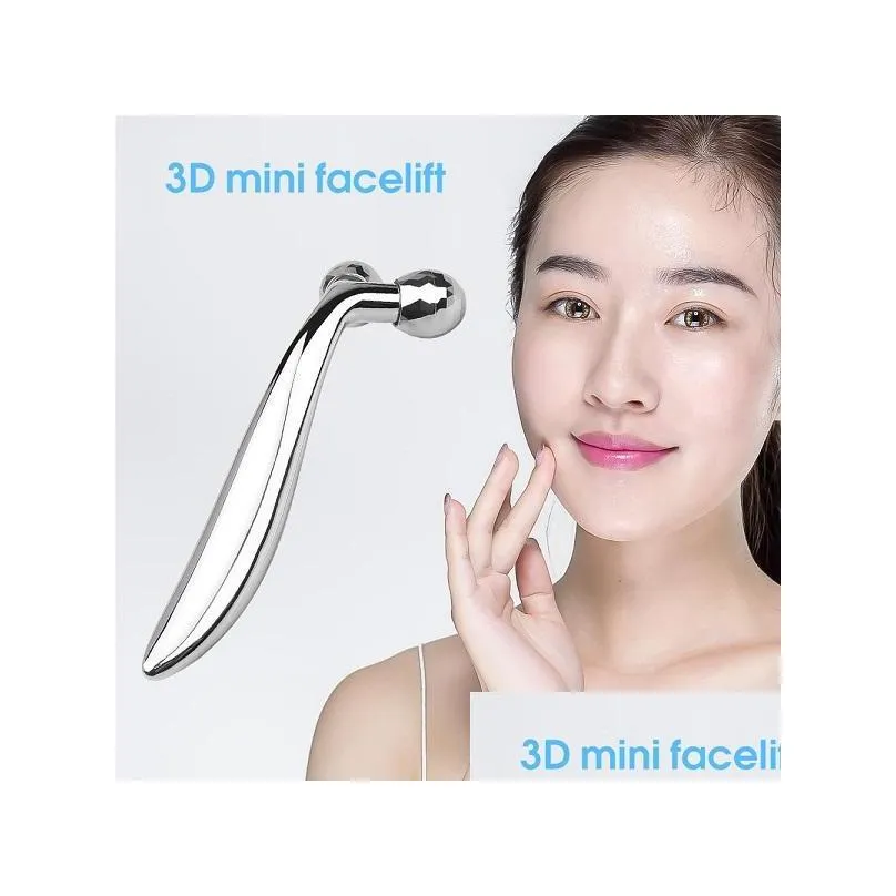 3d handheld microcurrent face massager for uplift and tighten skin fashion facial skin care tools thin small v shape beauty tool roller lifting double chin