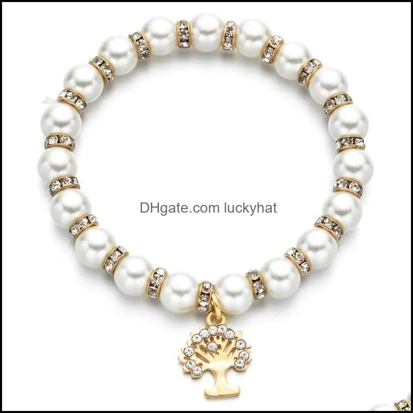 pearl bracelets for woman cuff bracelet anniversary gift luxury jewelry tree of life pendant bracelet