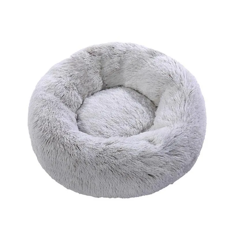 kennels pens thick cutton round pet dog bed super soft long plush pets cat mat cats nest winter warm sleeping dogs kennel sofa