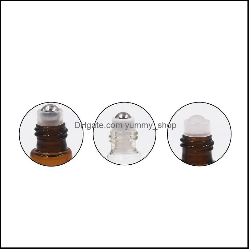 amber glass liquid reagent roll on bottles ball bottle eye dropper aromatherapy  oil perfumes bottles 1ml 2ml 3ml 5ml