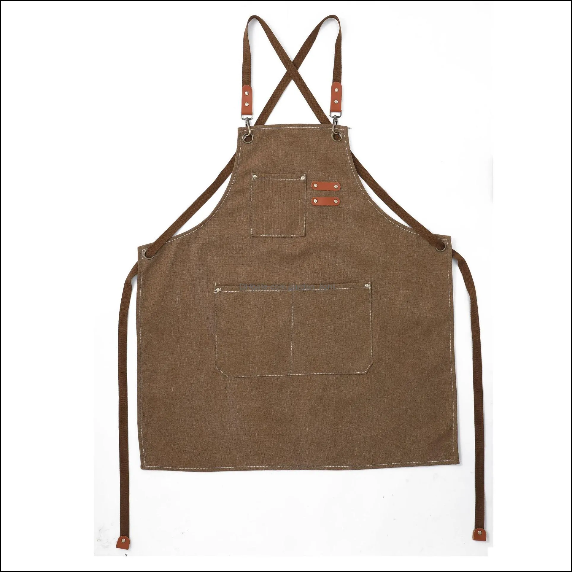 thickened canvas apron gardening waterproof foreign trade coffee salon work apron
