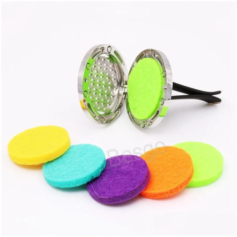 car vent clip perfume diffuser vehiclemounted aromatherapy  oil diffuser locket clips with 5pcs washable felt pads bh7222