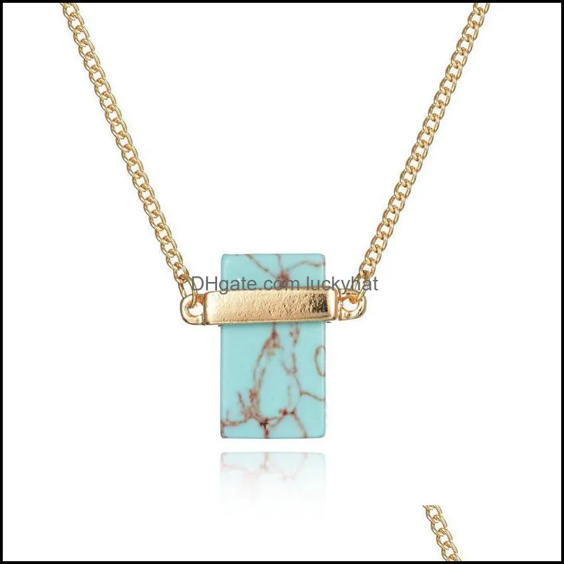 pretty pendant necklace rectangle necklaces women luxury jewelry crystal beautifully stone quartz stone necklaces