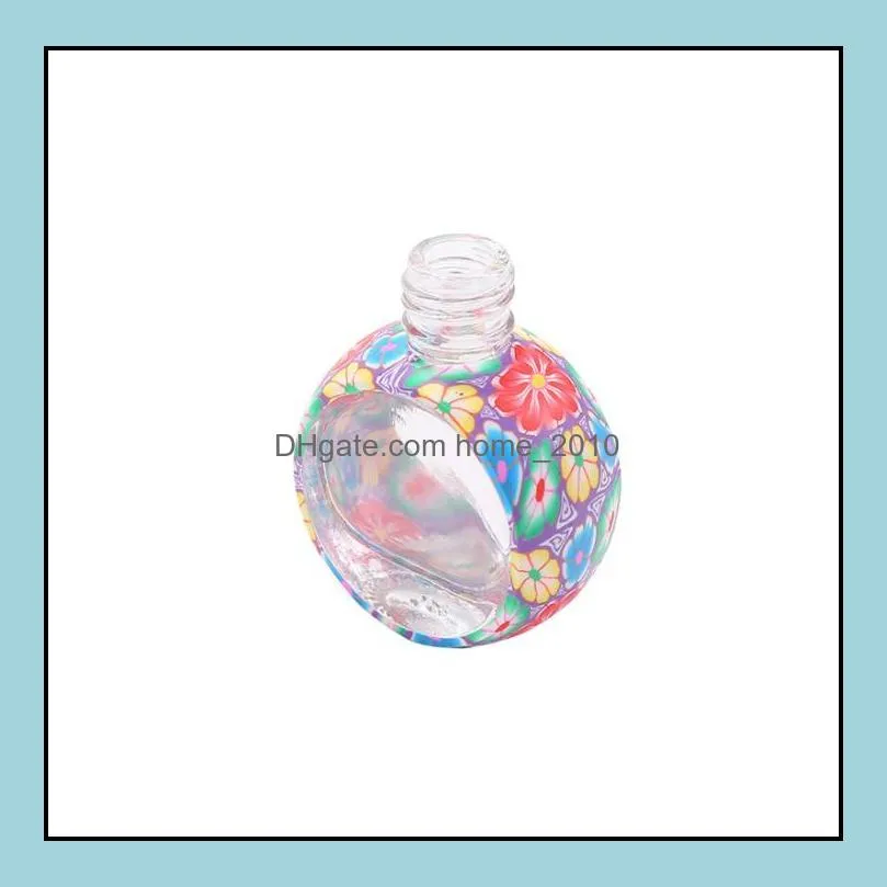 10ml perfume bottles creative car pendant floral art printed hanging air freshener diffuser fragrance empty glass perfumes bottle cars decor gift