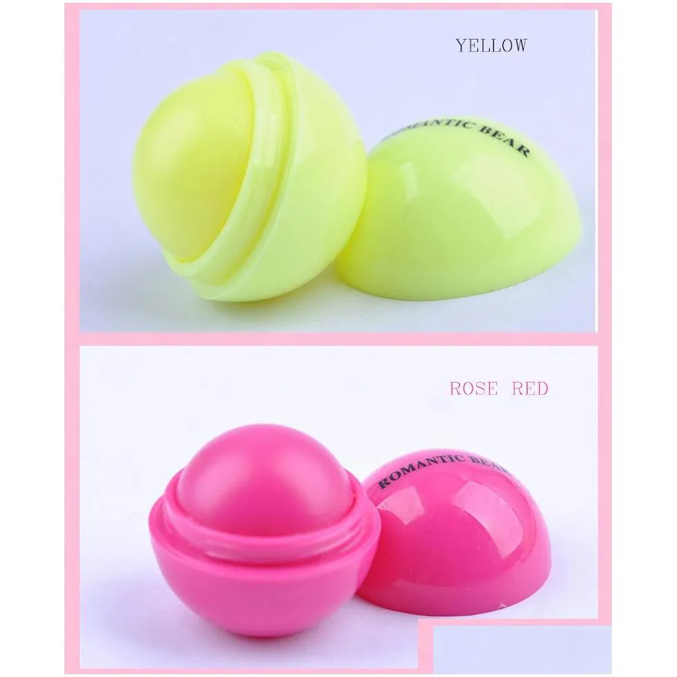 3d lips makeup ball lipstick moisturizing lip balm natural plant sphere 6colors pomade fruit embellish