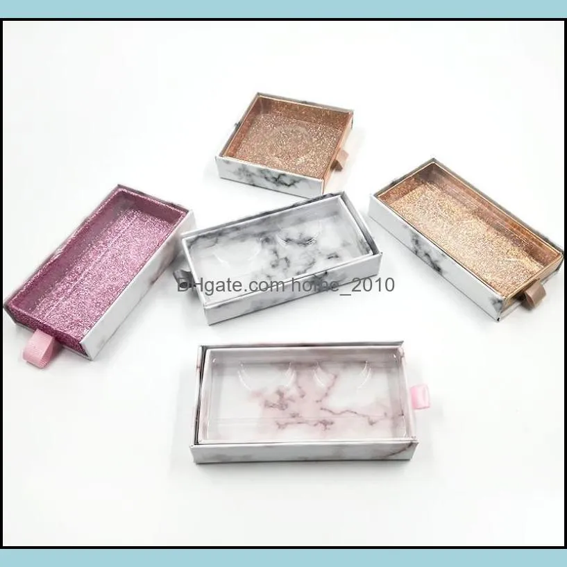  marble design 3d eyelashes box false eyelashes packaging empty lash case custom logo eyelash box without eyelashes sn3580