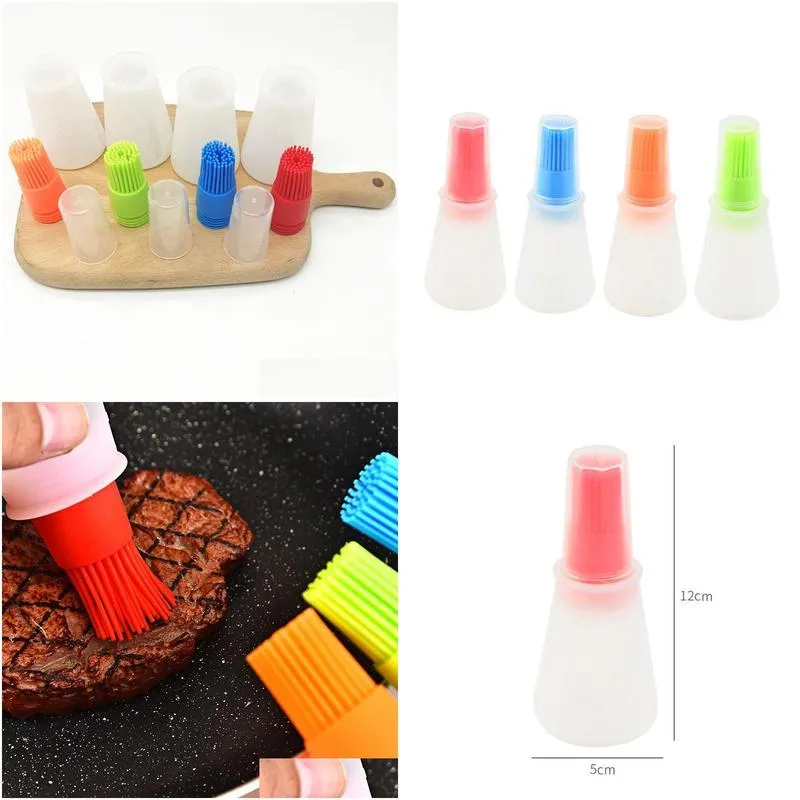 tools accessories color silicone oil bottle brush heat resistant for cooking and barbecue baking with scale 1pc