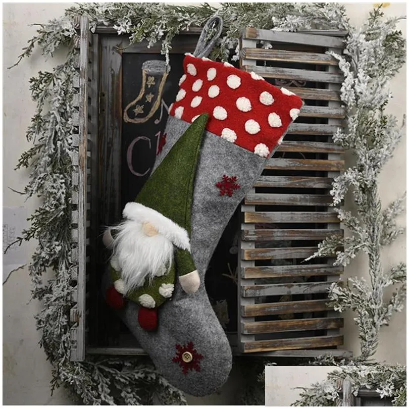 new year christmas stocking sack xmas gift candy bag noel christmas decorations for home natal navidad sock tree decor1