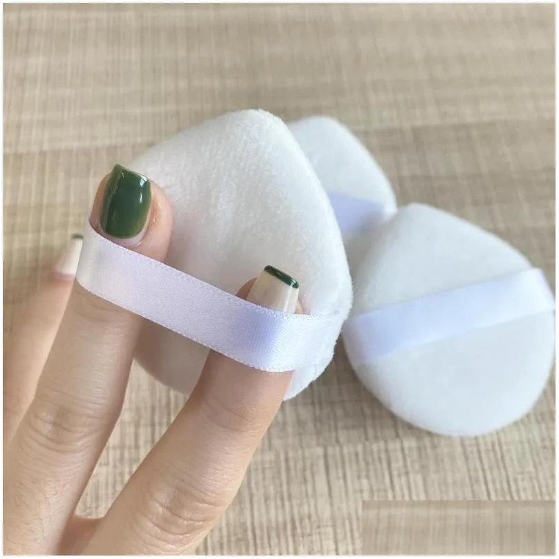 powder puff soft teardropshaped makeup puffs cosmetic foundation wedge shape velour body face with strap makeup sponges for contouring loose eye