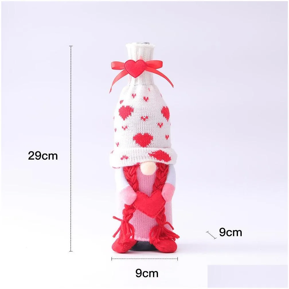 valentine day wine bottle cover faceless doll love wine bottle bag set home party christmas decorations w01290 in stock xu