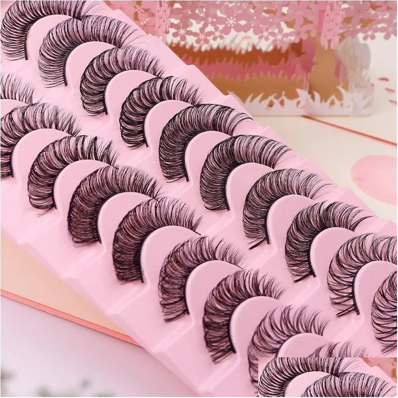 false eyelashes 10 pairs 3d mink lashes natural dd curl long eyelash dramatic fake makeup extension supplies faux cils wholesale