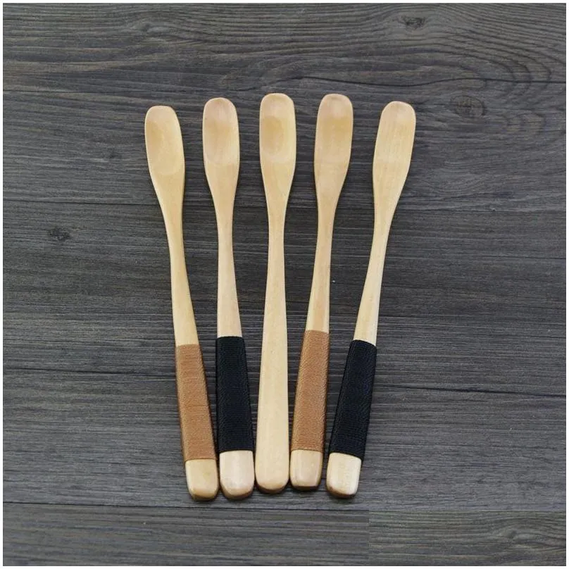 wooden coffee stirring spoon milk honey spoons ecofriendly long handle soup scoop cake dessert teaspoon kitchen tableware bh6580 tyj