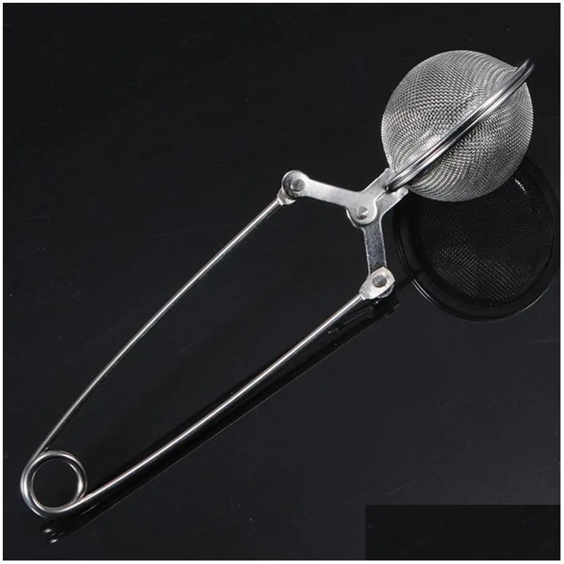 4.5cm high quality tea infuser 304 stainless steel sphere mesh tea strainer coffee herb spice filter diffuser handle tea ball dh2567