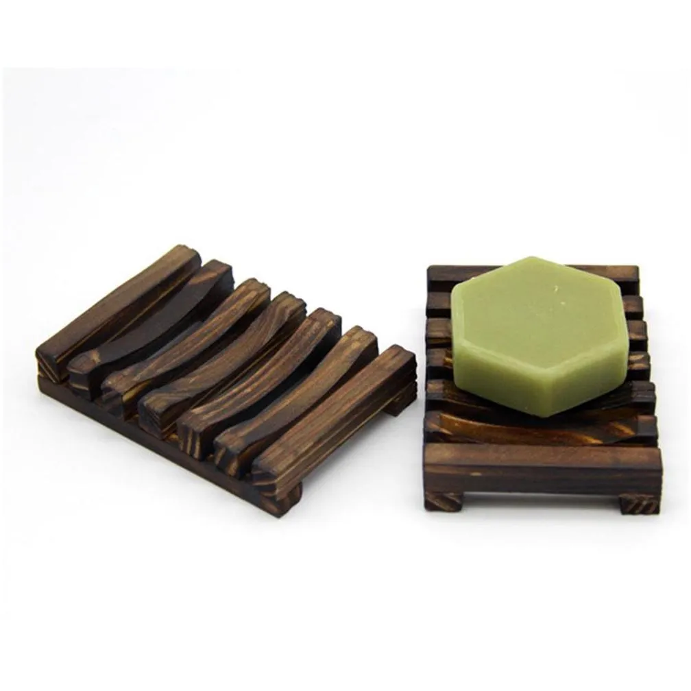 natural wooden bamboo soap dish tray holder storage soap rack plate box container for bath shower plate bathroom f0330