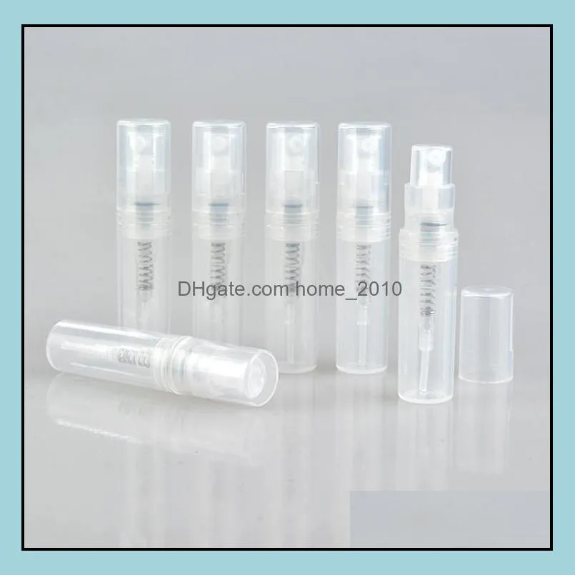 wholesale 2 ml plastic clear spray perfume bottle atomizer empty cosmetic perfume container tube sn1290