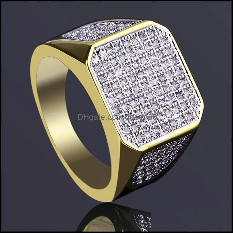 biker punk style collection gold band width signet square finger rings for men party wedding jewelry whole sale