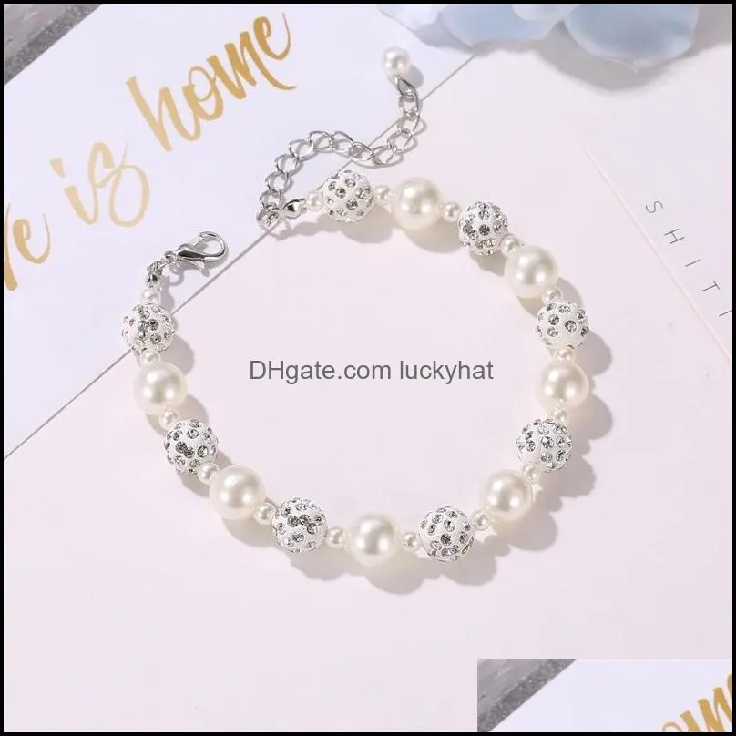 new bracelet with pearl ball set with diamond beads simple fashion shambhala jewelry bracelet accessories for women