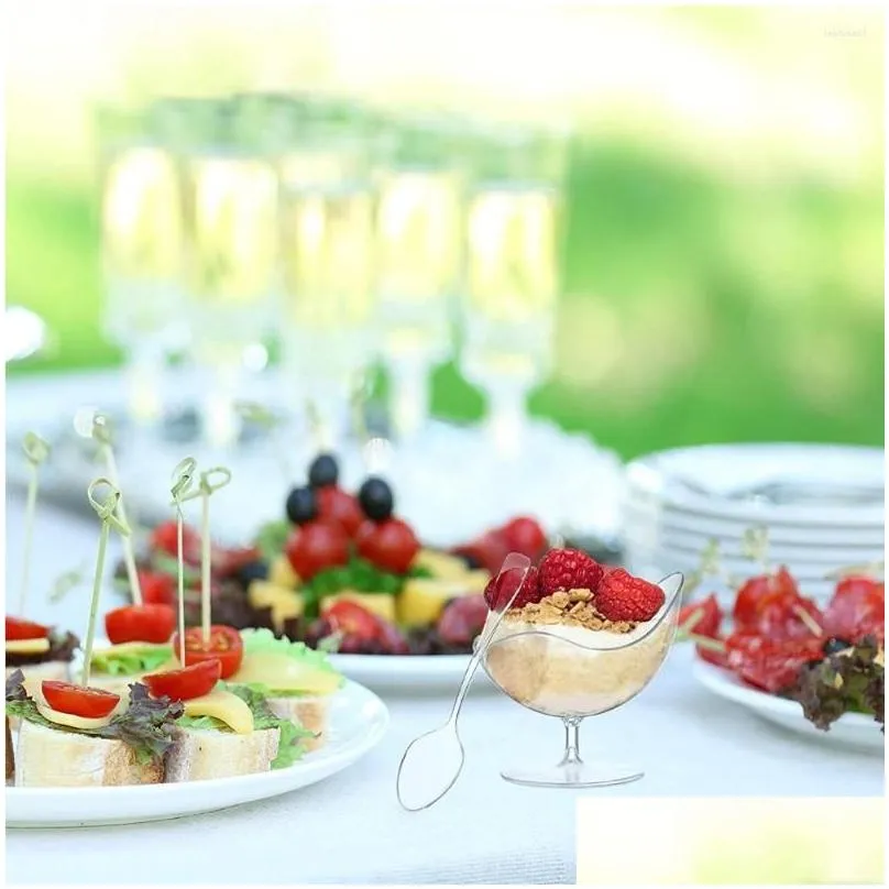disposable cups straws 50ml tableware dessert cup party wedding transparent plastic cocktail drink western container