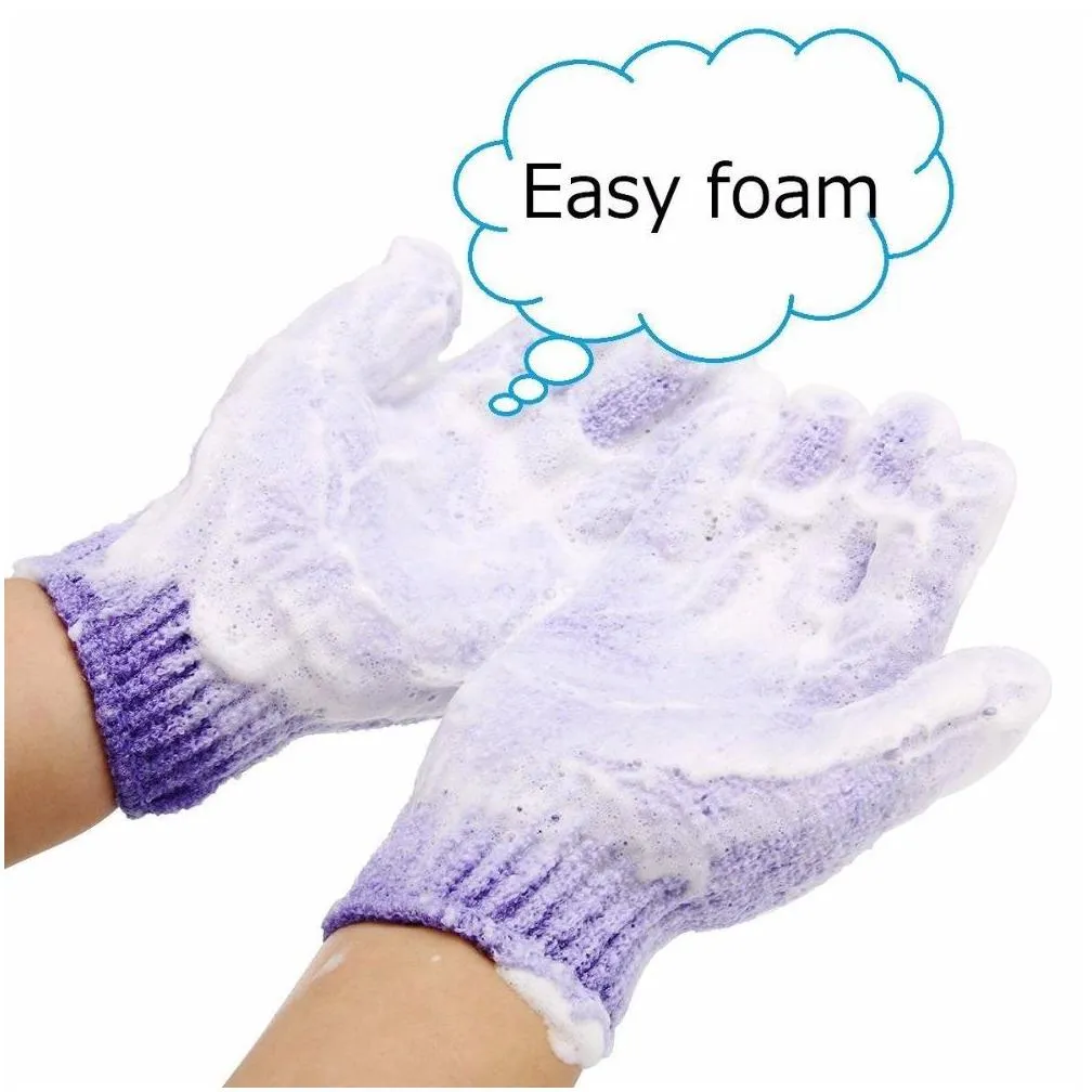 bath for scrubbers exfoliating glove cleaning body bubbler massage wash skin moisturizing spa five fingers shower scrub gloves foam