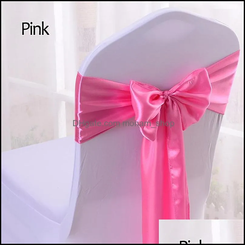 280x16cm satin chair sashes bow tie chair sash band for banquet home table decoration wedding party supplies