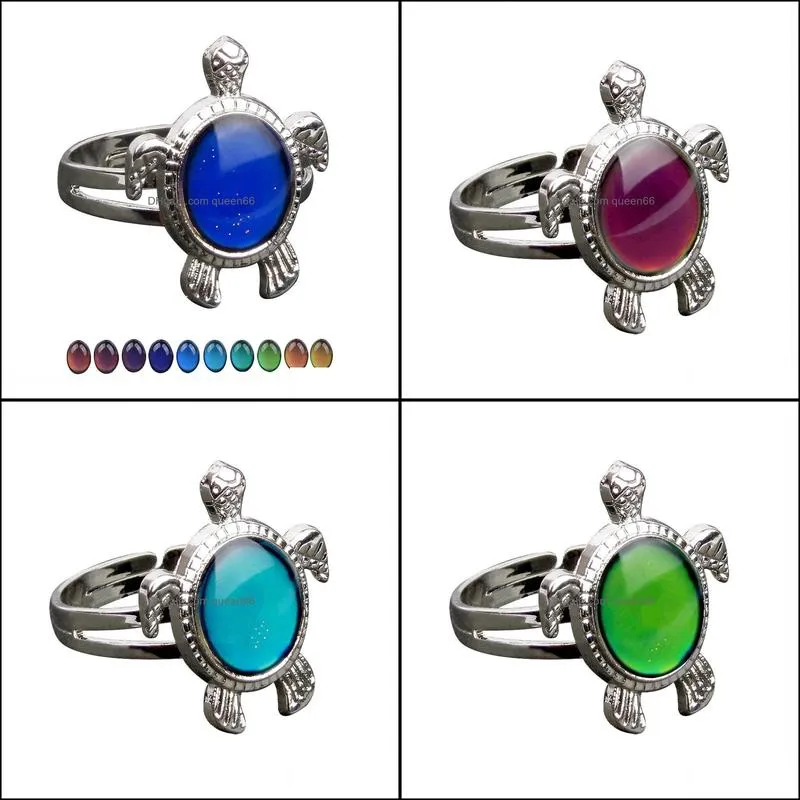 turtle mood ring color change emotion feeling rings temperature control women