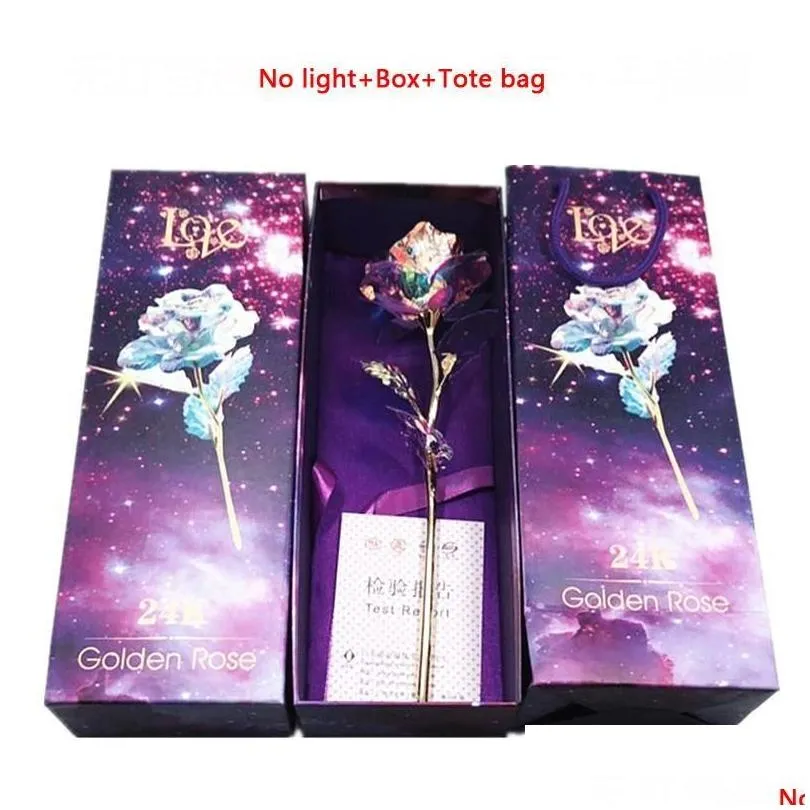 gold foil plated rose flashing luminous rose flower golden rose wedding decor birthday mothers day valentine day boxed gift ss0111