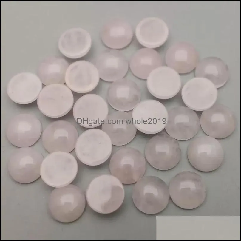 12mm flat back quartz loose natural stone round cabochons chakras beads for jewelry making healing crystal wholesale