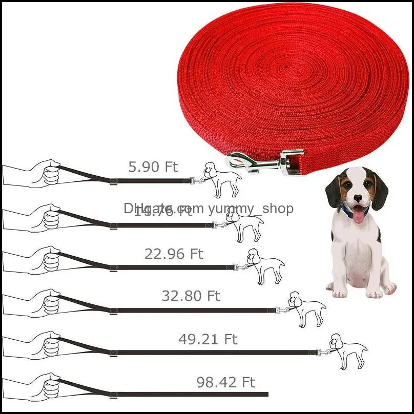 dog leash long obedience recall foot feet training lead 14 sizes of long for choice width 2 cm