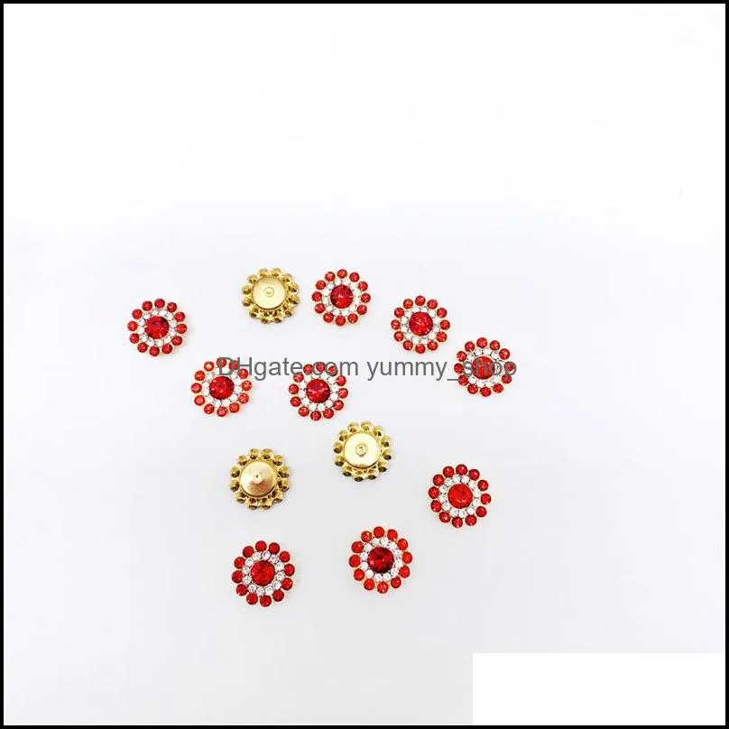 14mm crystal ab sunflower rhinestones glass with claw sew on crystal stone strass diamond metal base for sewing button 20220302 t2