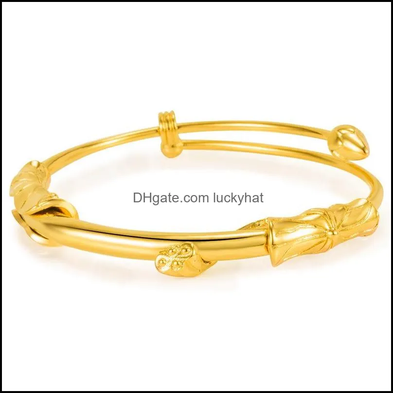 gold bangle bracelet for women luxury jewelry vintage lotus bangles