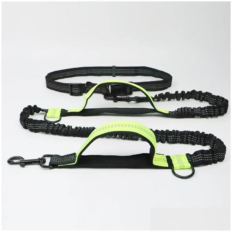 dog collars leashes pet leash outdoor running reflective double retractable rope dog chain