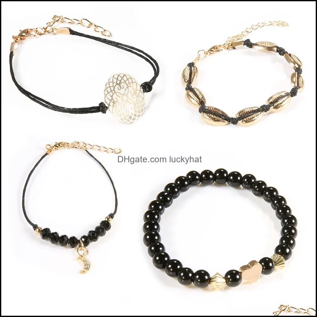 multilayer bracelet set shell bracet bohemian beads charm bracelets set