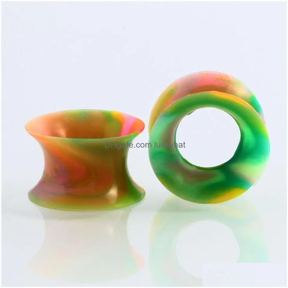 22pcs/lot new silicone ear plugs tunnels ear expansion reamer 616mm european and american human puncture jewelry mix color 